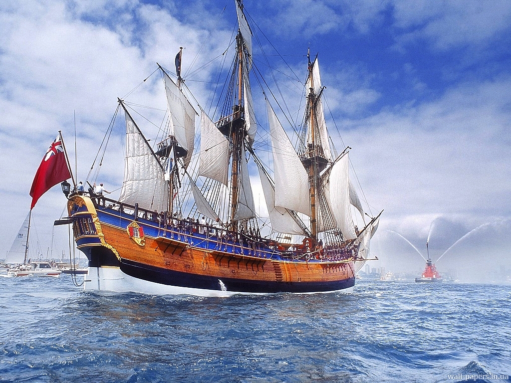 Download Under sail GB Frigates & Sailing ships wallpaper / 1024x768