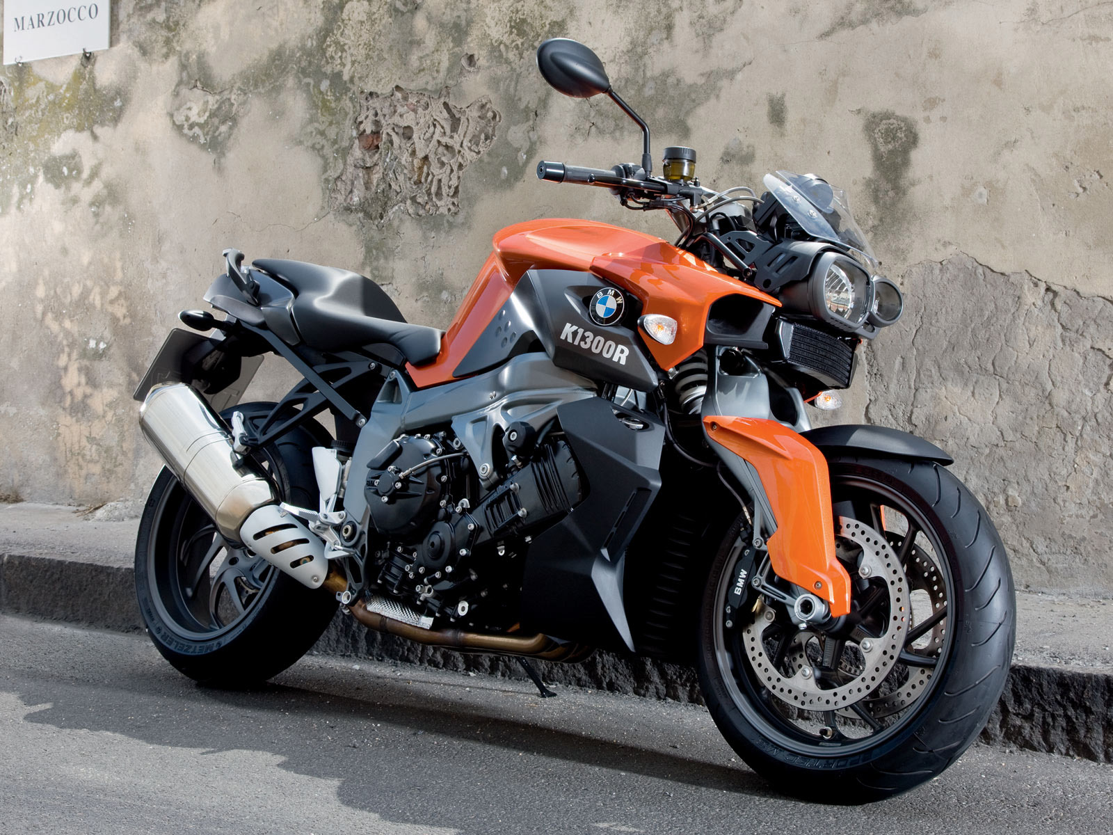 Download High quality BMW K1300R orange Motorcycle wallpaper / 1600x1200