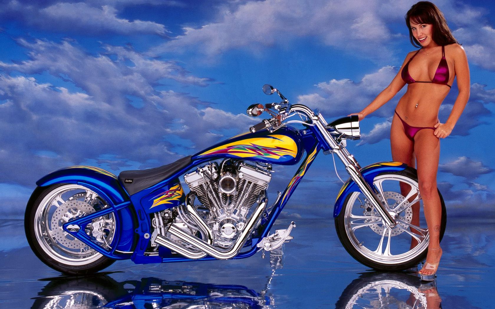 Download HQ Harley-Davidson Girls & Motorcycles wallpaper / 1680x1050