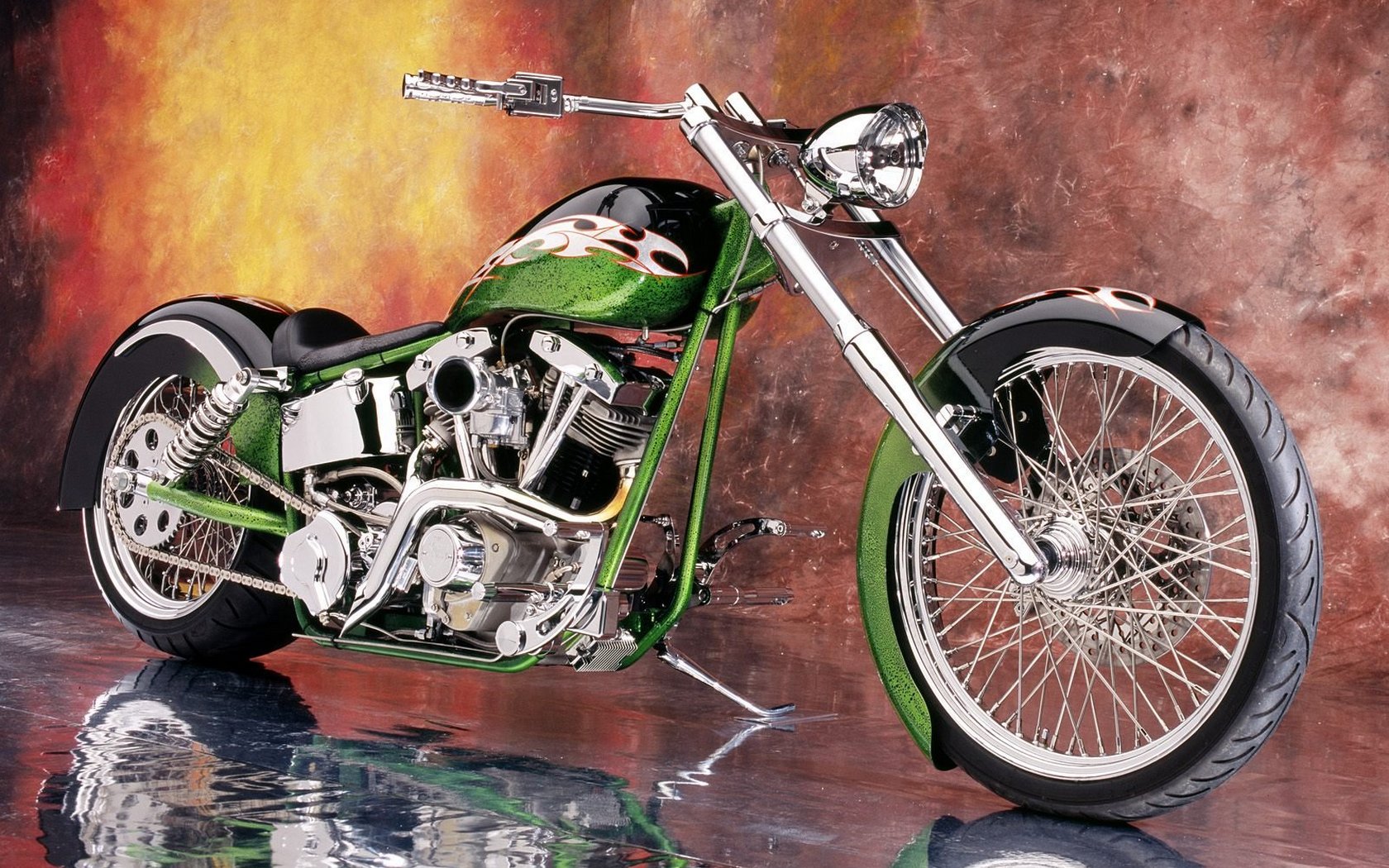 Download High quality BlackGreen Machine Motorcycle wallpaper / 1680x1050