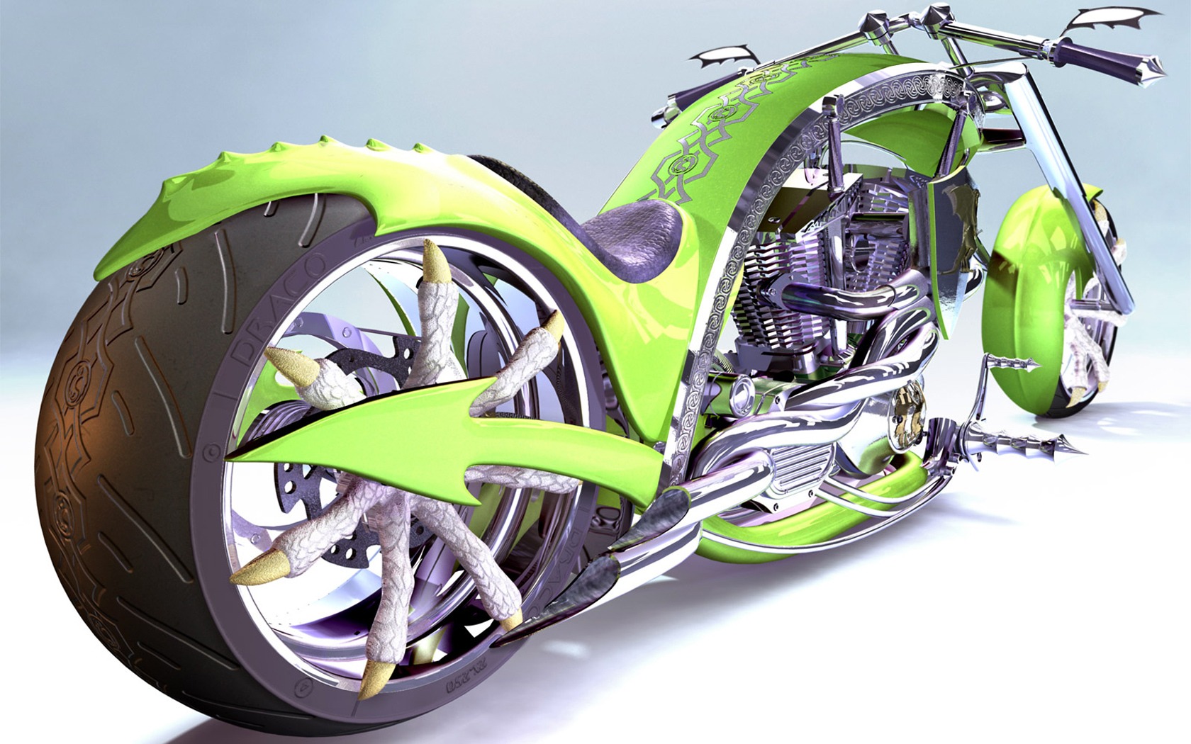 Download full size Dragon's Chopper Motorcycle wallpaper / 1680x1050