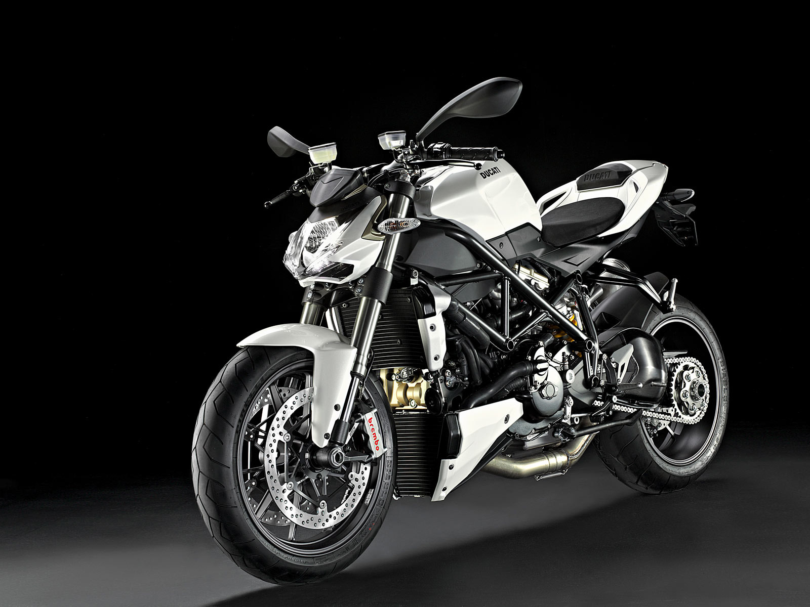Download full size white Ducati Motorcycle wallpaper / 1600x1200