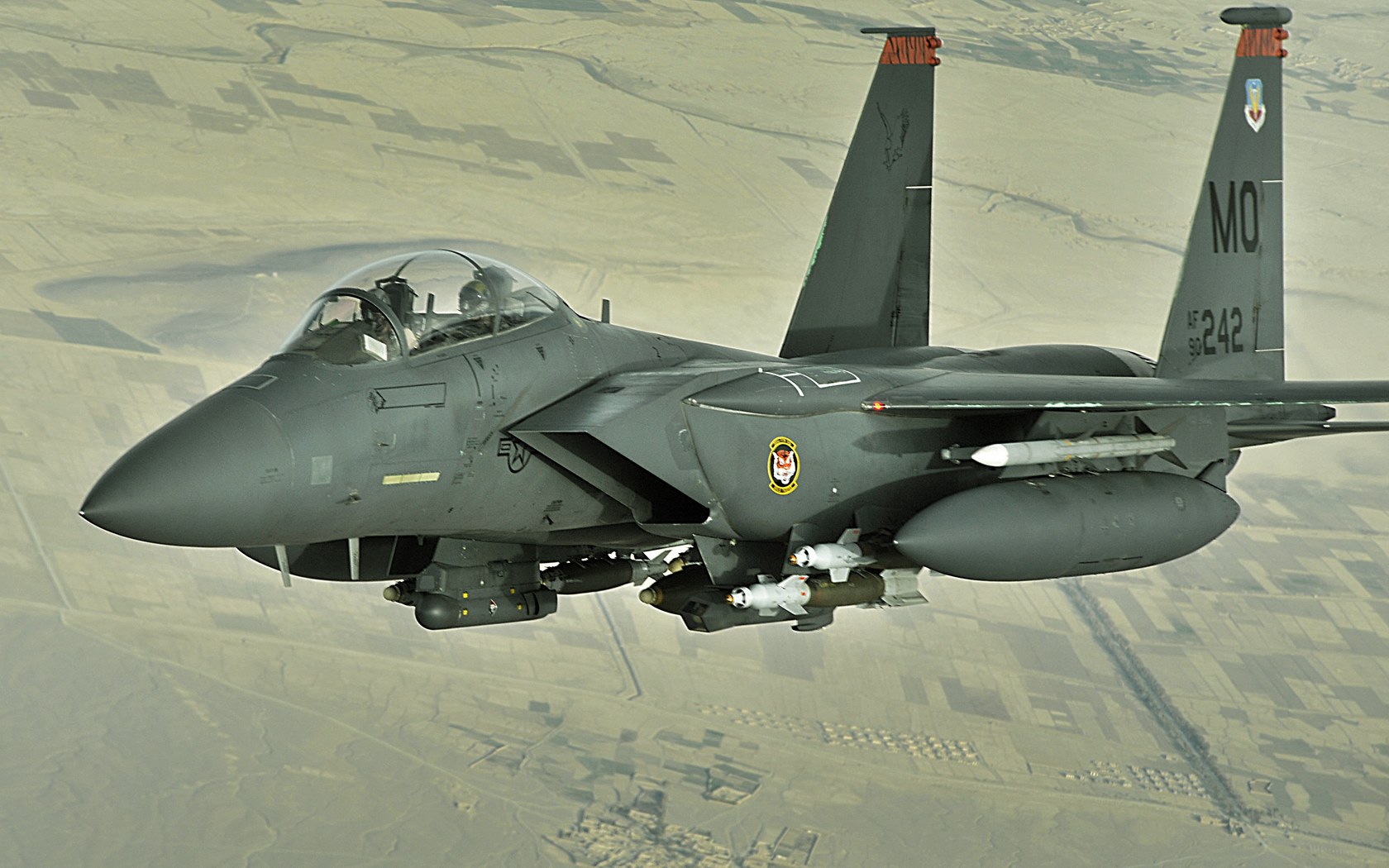 Download full size F-15E Strike Eagle Over Afghanistan Military Airplanes wallpaper / 1680x1050