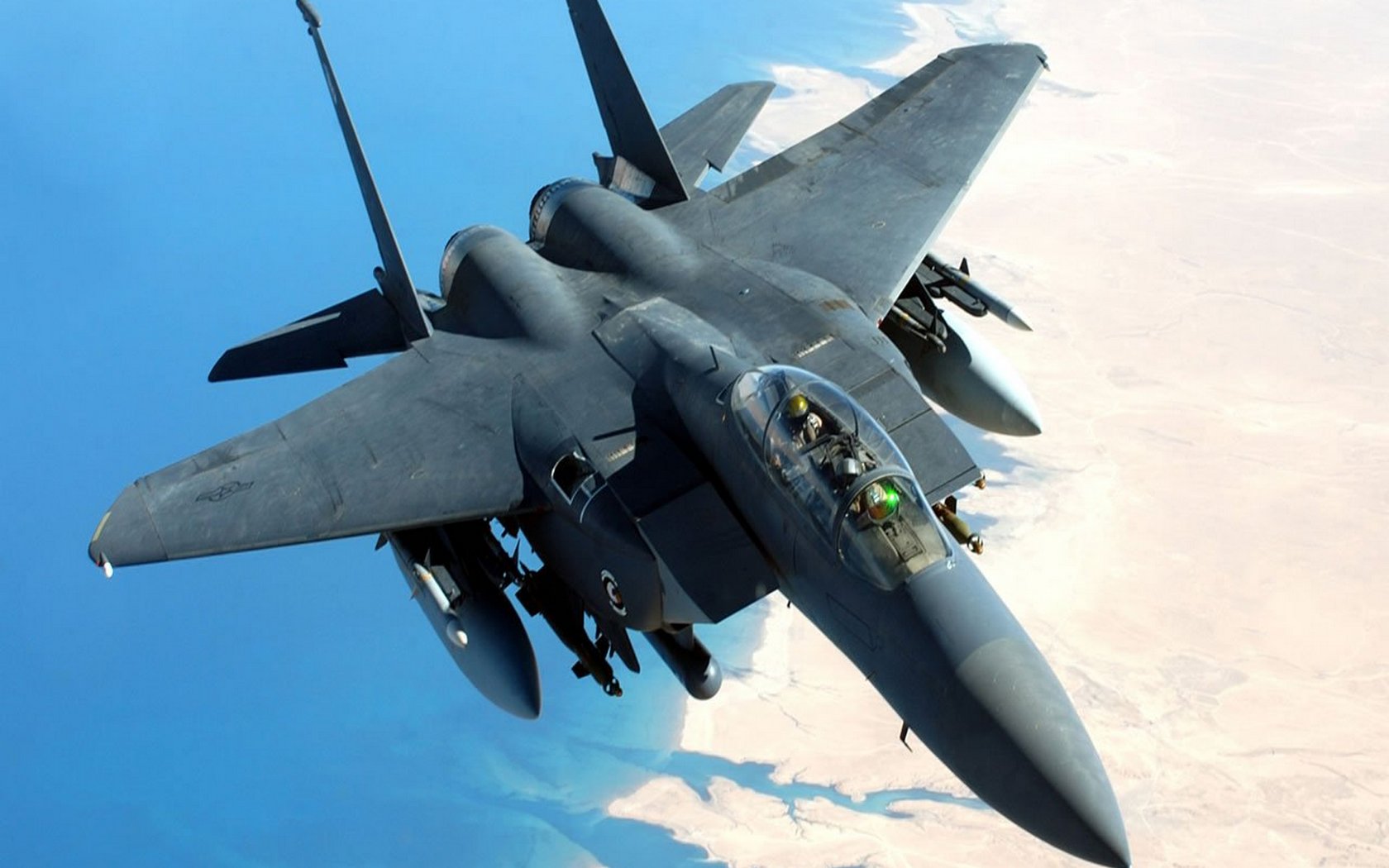Download High quality F-15 Eagle Alone Military Airplanes wallpaper / 1680x1050