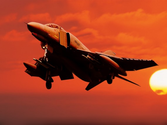 Free Send to Mobile Phone IRIAF sunset Military Airplanes wallpaper num.363