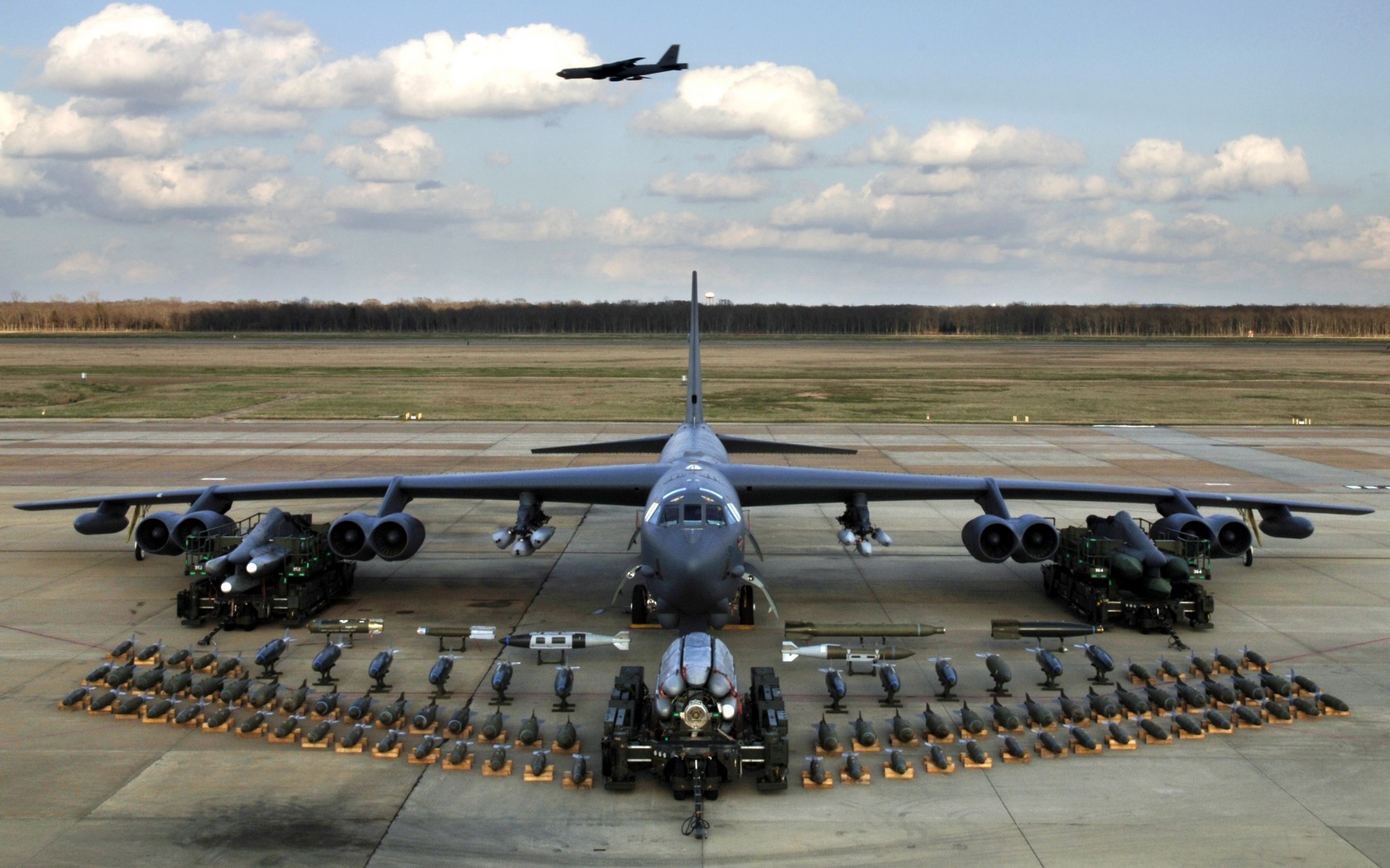 Download High quality B-52H static display arms Military Airplanes wallpaper / 1680x1050