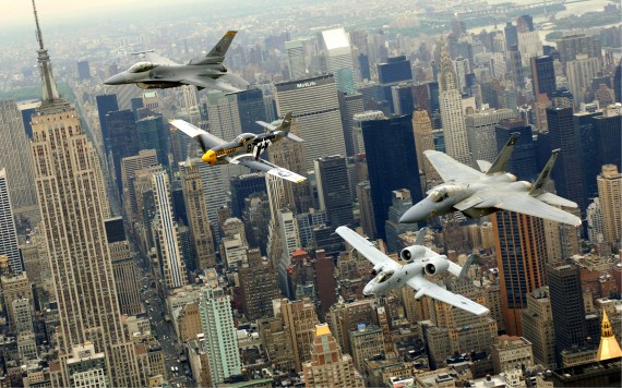 Free Send to Mobile Phone Above city Military Airplanes wallpaper num.267