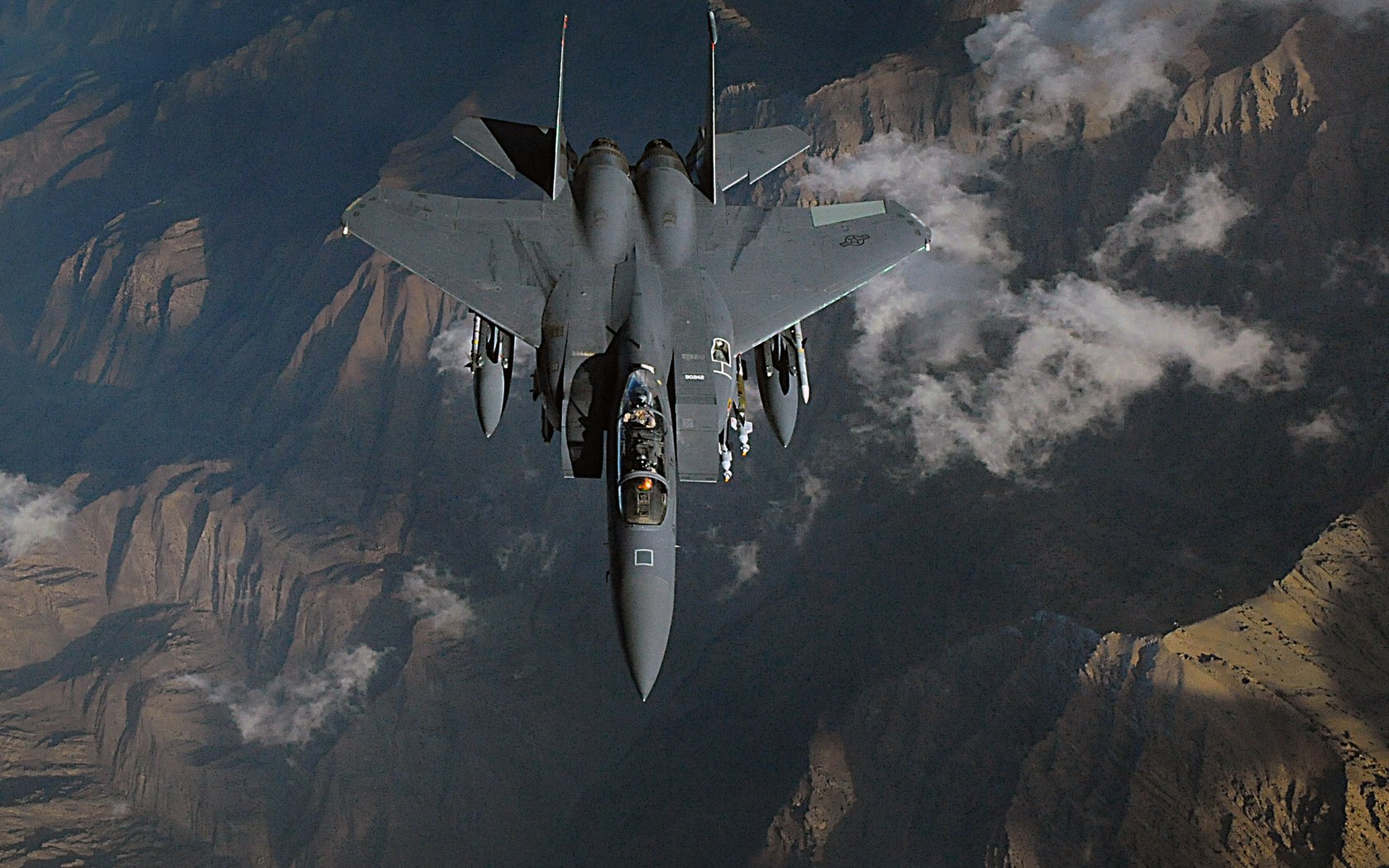 Download HQ F-15 Strike Eagle Military Airplanes wallpaper / 1680x1050