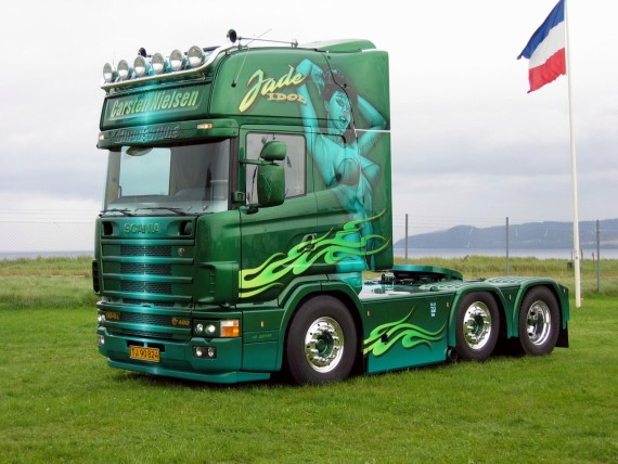 Free Send to Mobile Phone green trailer Scania Trucks wallpaper num.67