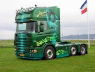 green trailer Scania / Trucks