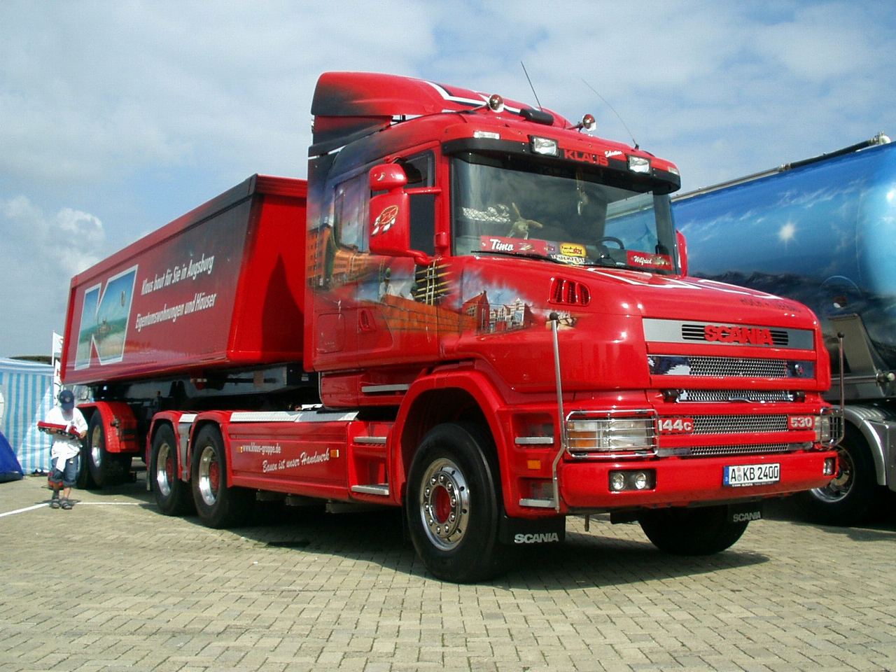 Download High quality red trailer Scania Trucks wallpaper / 1280x960