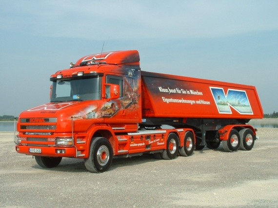 Free Send to Mobile Phone red trailer Scania Trucks wallpaper num.64